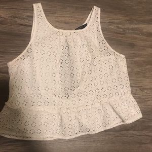 Zara Basic Collection White Lace Crop Tank